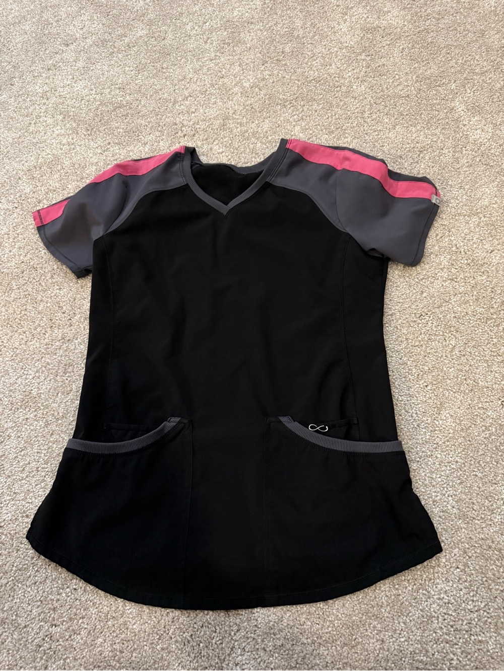 Cherokee Infinity Colorblock Scrub Top size XS